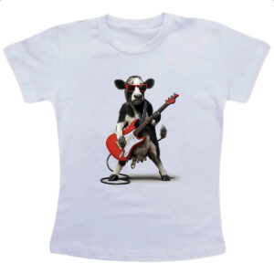 Camiseta Infanto Juvenil Vaca Guitarrista