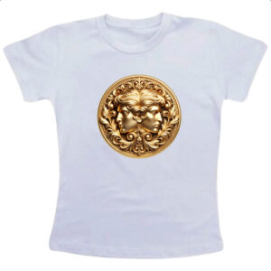 Camiseta Infanto Juvenil Signo de Gemeos moeda de ouro