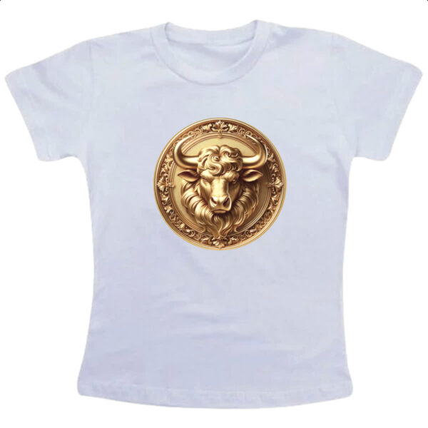 Camiseta Infanto Juvenil Signo de Touro moeda de ouro