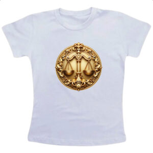 Camiseta Infanto Juvenil Signo de libra moeda de ouro