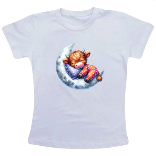 Camiseta Infanto Juvenil Cute Bufalo dormindo na Lua