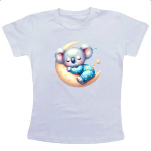 Camiseta Infanto Juvenil Cute Koala dormindo na Lua