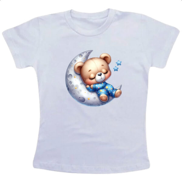 Camiseta Infanto Juvenil Cute Urso dormindo na Lua