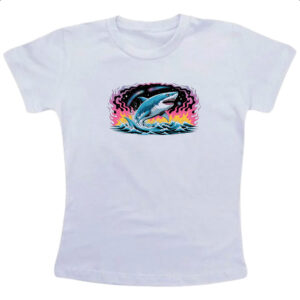Camiseta Infanto Juvenil Megalodon Psicodelico Arte