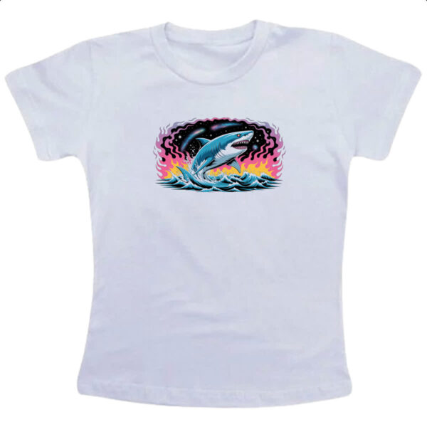 Camiseta Infanto Juvenil Megalodon Psicodelico Arte