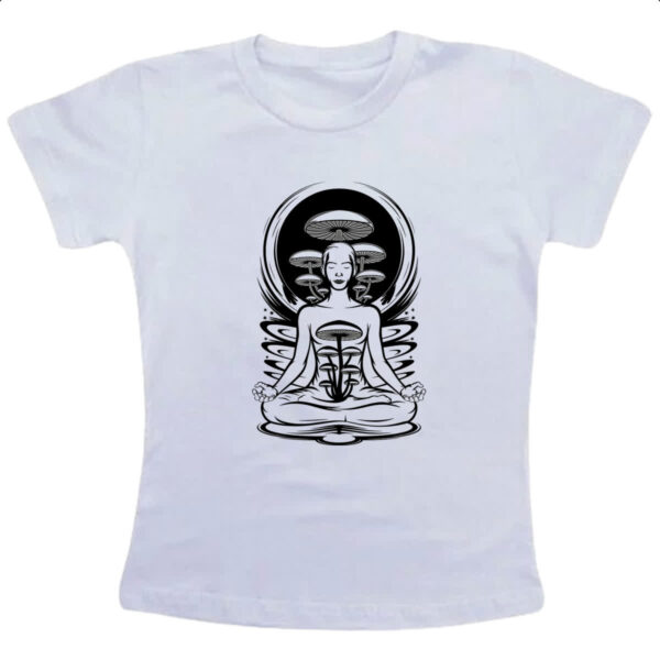Camiseta Infanto Juvenil Yoga Cogumelos