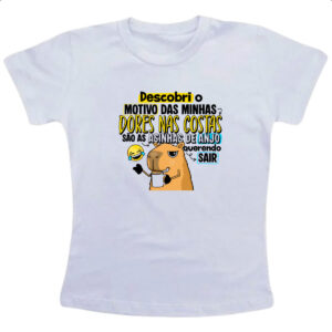Camiseta Infanto Juvenil Capivara Dores nas costas