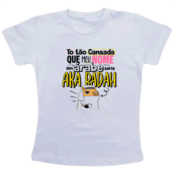 Camiseta Infanto Juvenil Capivara Nome Cansada