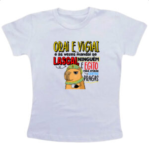 Camiseta Infanto Juvenil Capivara Orai e vigiai
