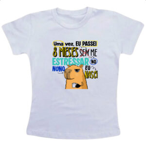 Camiseta Infanto Juvenil Capivara Sem estressar Azul