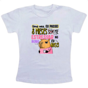 Camiseta Infanto Juvenil Capivara Sem estressar rosa