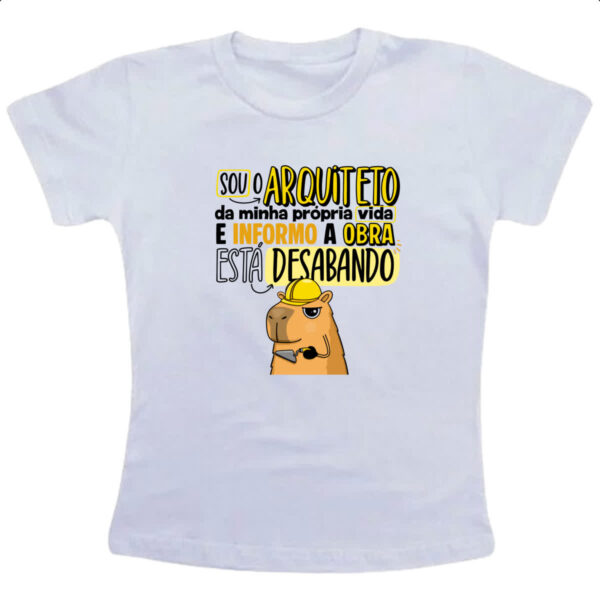 Camiseta Infanto Juvenil Capivara Sou o Arquiteto