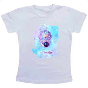 Camiseta Infanto Juvenil Aquario fundo zodiacal