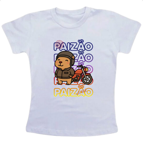 Camiseta Infanto Juvenil Capivara Paizao Motoqueiro