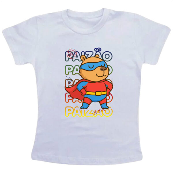 Camiseta Infanto Juvenil Capivara Paizao Super Heroi