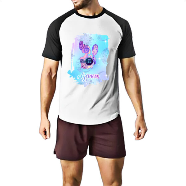Camiseta Raglan Gemeos fundo zodiacal - Imagem 2