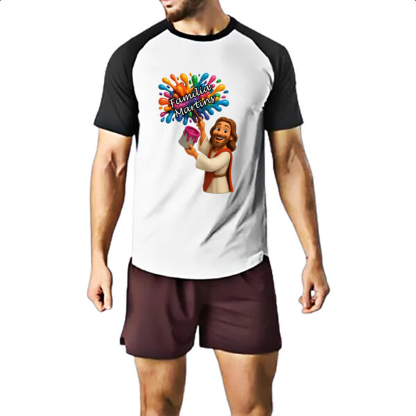 Camiseta Raglan Jesus Escrevendo Familia Martins - Imagem 2