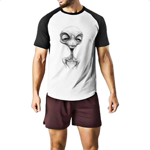 Camiseta Raglan Alien Grafite Arte - Imagem 2