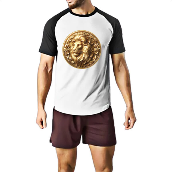 Camiseta Raglan Signo de Leao moeda de ouro - Imagem 2