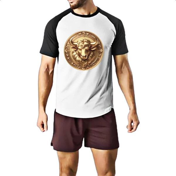 Camiseta Raglan Signo de Touro moeda de ouro - Imagem 2