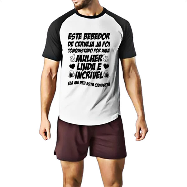 Camiseta Raglan Bebedor de cerveja conquistado - Imagem 2
