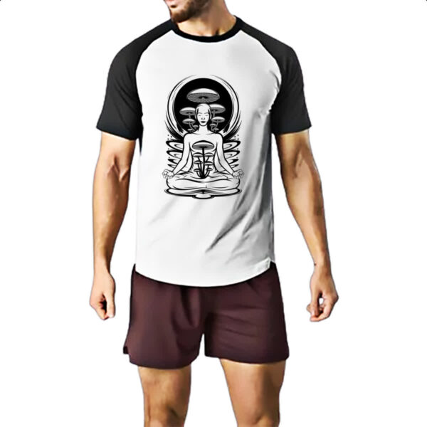 Camiseta Raglan Yoga Cogumelos - Imagem 2