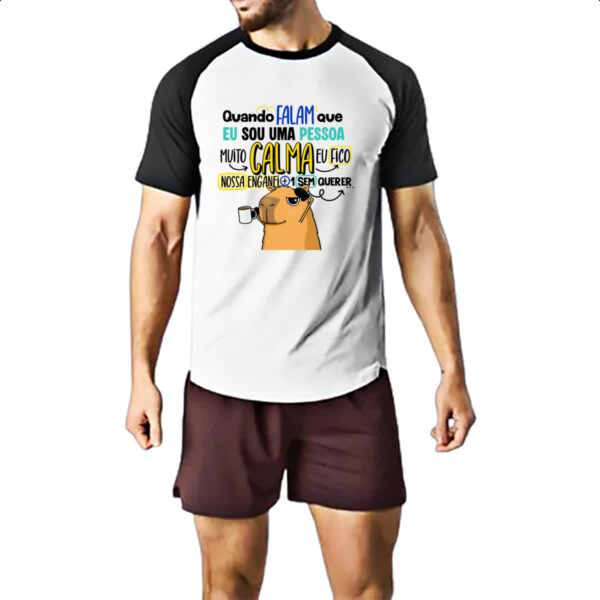 Camiseta Raglan Capivara Muito calma - Imagem 2
