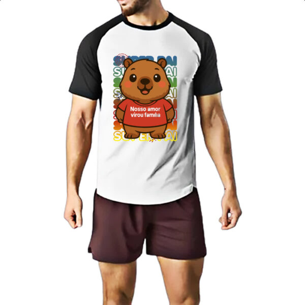 Camiseta Raglan Capivara Paizao Familia - Imagem 2