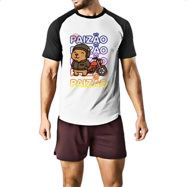 Camiseta Raglan Capivara Paizao Motoqueiro - Imagem 2