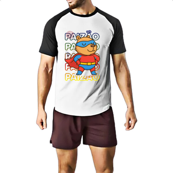 Camiseta Raglan Capivara Paizao Super Heroi - Imagem 2