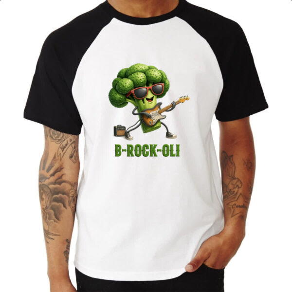 Camiseta Raglan Brocolis Rock Roll - Imagem 3