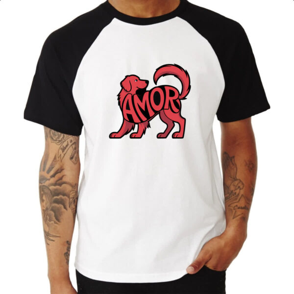 Camiseta Raglan Cachorro Amor - Imagem 3