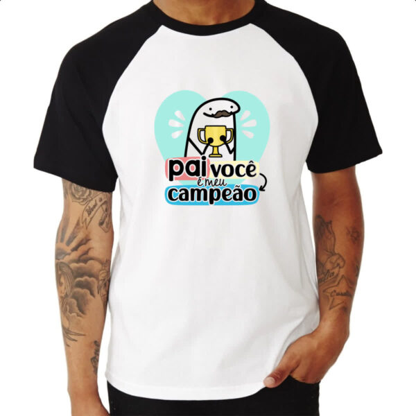 Camiseta Raglan Dia dos Pais Flork Campeao - Imagem 3