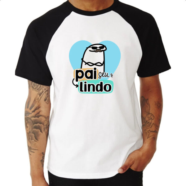 Camiseta Raglan Dia dos Pais Flork Lindo - Imagem 3