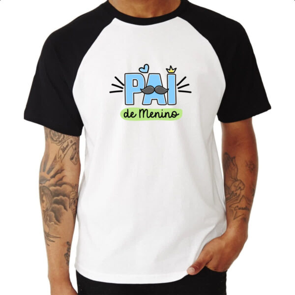 Camiseta Raglan Pai de Menino - Imagem 3