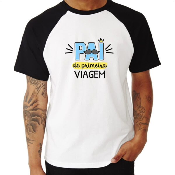 Camiseta Raglan Pai de Primeira viagem - Imagem 3
