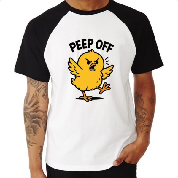 Camiseta Raglan Pintinho Amarelo Peep Off - Imagem 3