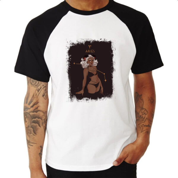 Camiseta Raglan Anime Signo de Aries - Imagem 3