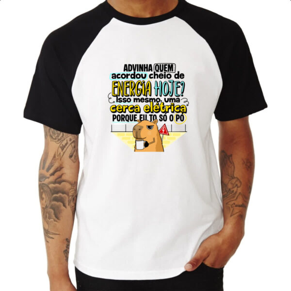 Camiseta Raglan Capivara Energia hoje - Imagem 3