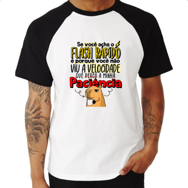 Camiseta Raglan Capivara Flash Rapido - Imagem 3