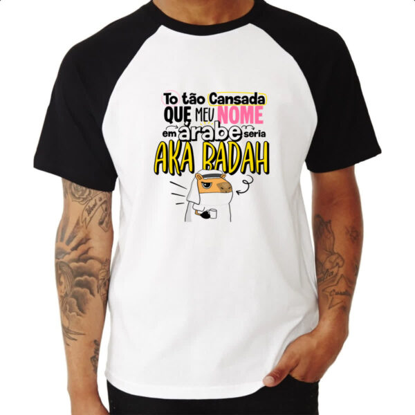 Camiseta Raglan Capivara Nome Cansada - Imagem 3