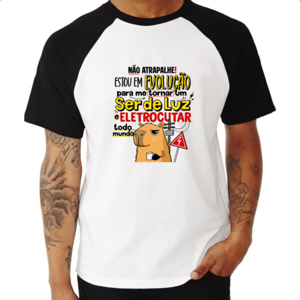 Camiseta Raglan Capivara Ser de Luz - Imagem 3