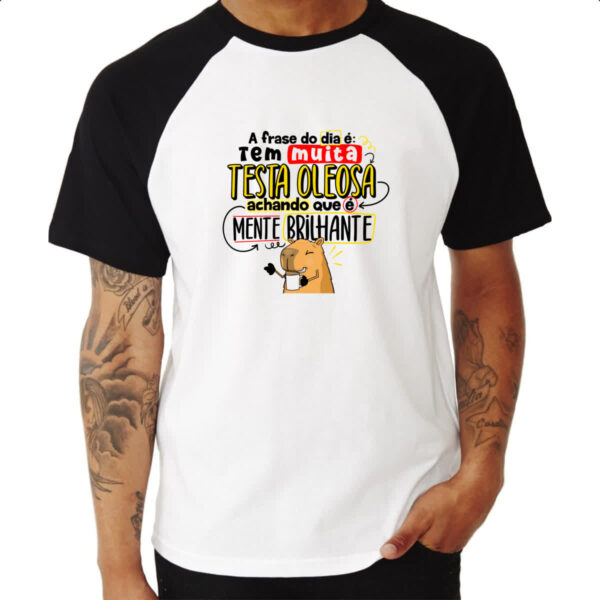 Camiseta Raglan Capivara Testa oleosa - Imagem 3