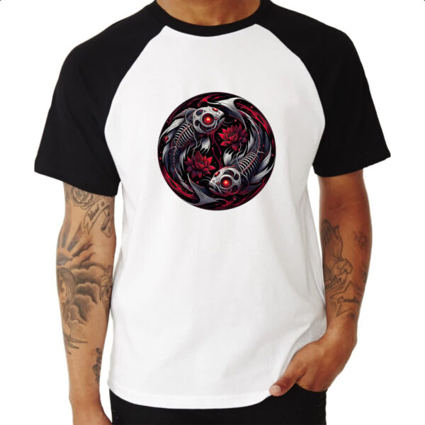 Camiseta Raglan Signo Gotico de Peixes - Imagem 3