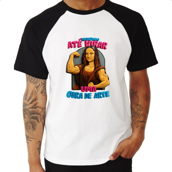 Camiseta Raglan Esculpindo ate virar obra de arte - Imagem 3