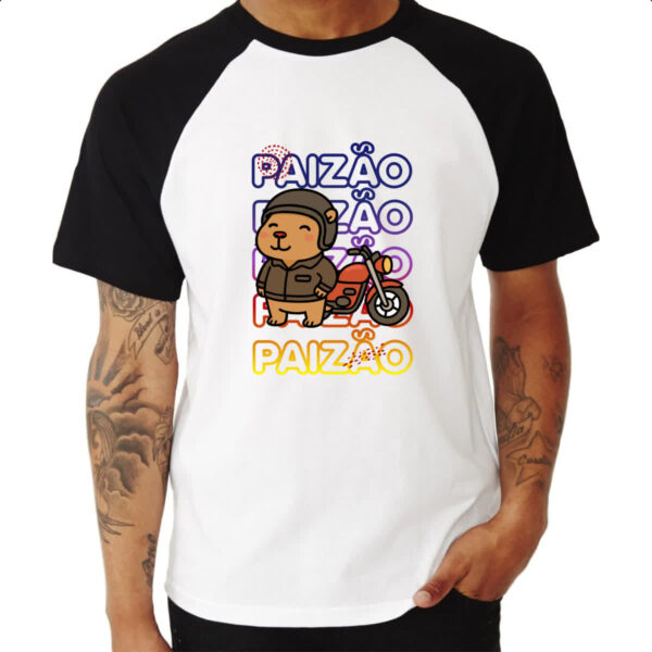 Camiseta Raglan Capivara Paizao Motoqueiro - Imagem 3