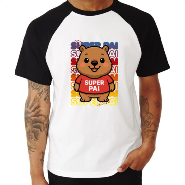 Camiseta Raglan Capivara Paizao Super Pai 1 - Imagem 3