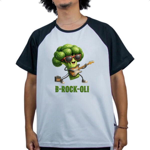 Camiseta Raglan Brocolis Rock Roll - Imagem 4