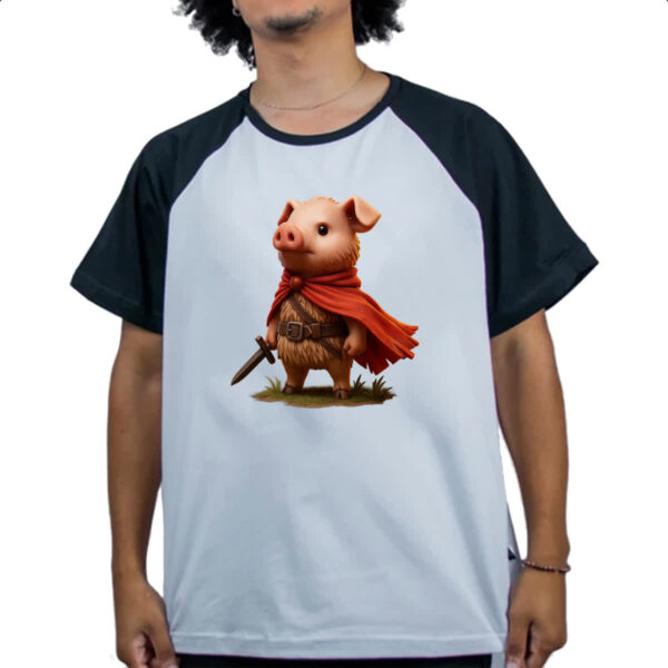 Camiseta Raglan Porco mosqueteiro - Imagem 4