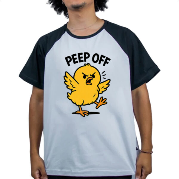 Camiseta Raglan Pintinho Amarelo Peep Off - Imagem 4
